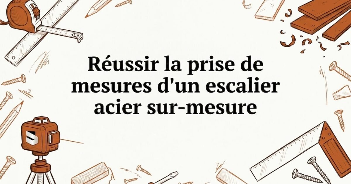 Étiquette décorative pour relevé de cotes d’escalier en acier