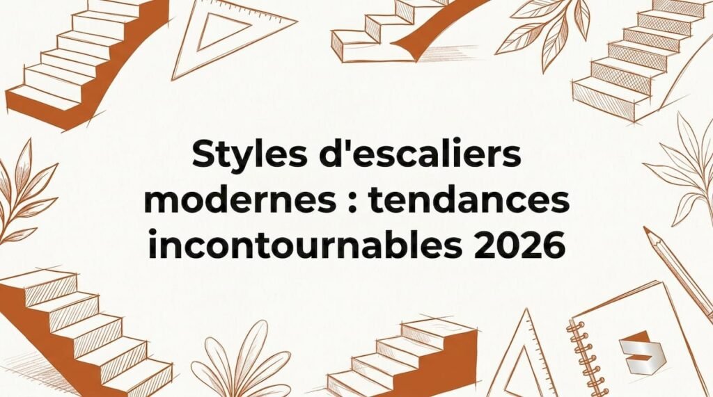 Illustration décorative de page de titre mettant en scène des motifs d’escaliers
