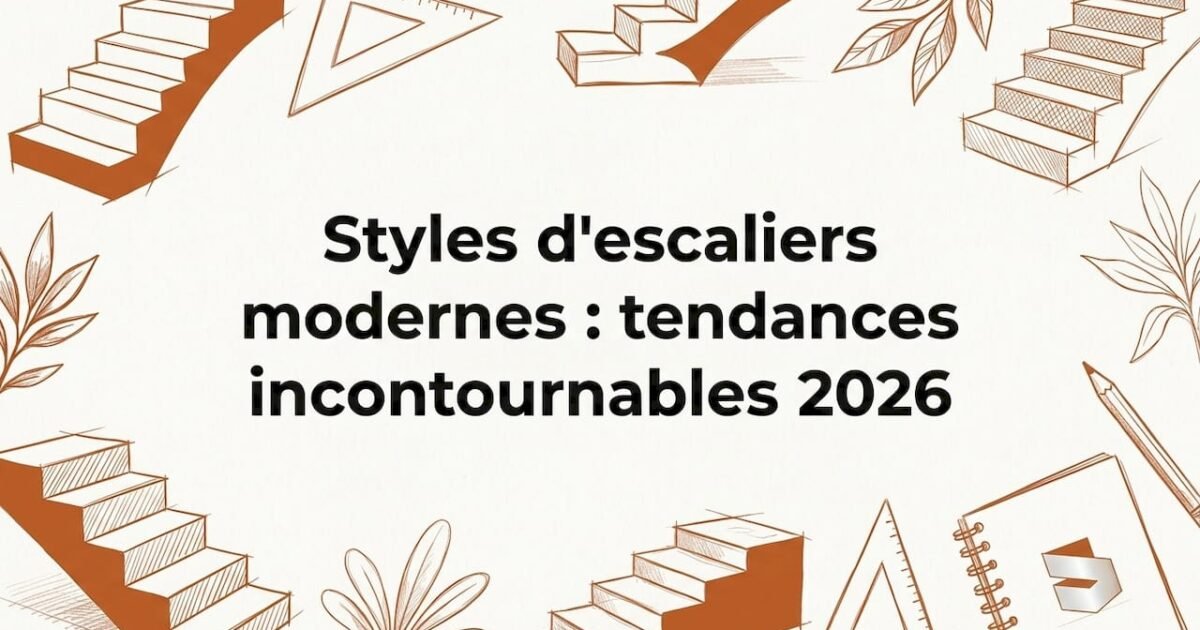 Illustration décorative de page de titre mettant en scène des motifs d’escaliers