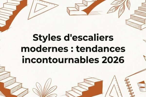 Illustration décorative de page de titre mettant en scène des motifs d’escaliers