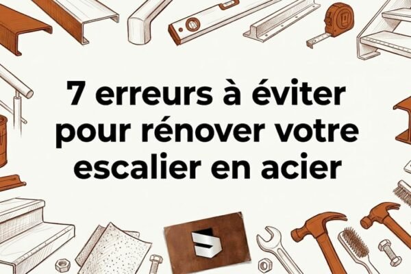 Illustration décorative en en-tête mettant en scène des outils d'escalier