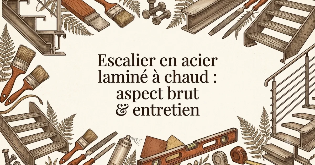 Escalier en acier laminé à chaud : aspect brut & entretien