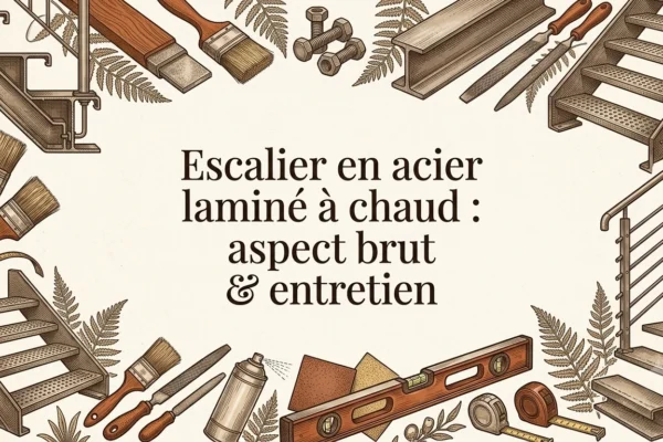 Escalier en acier laminé à chaud : aspect brut & entretien