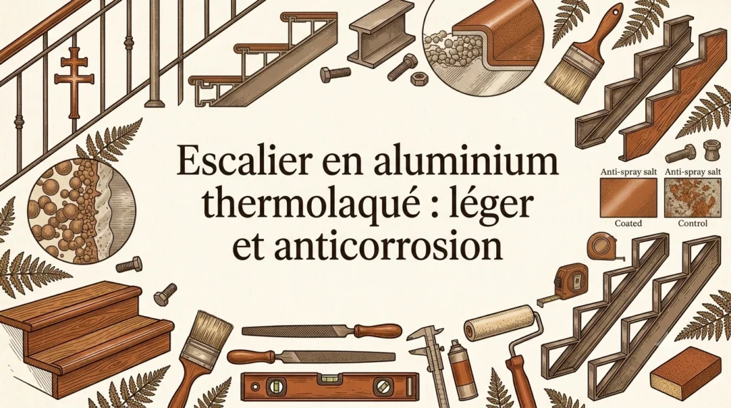 Escalier en aluminium thermolaqué - léger et anticorrosion