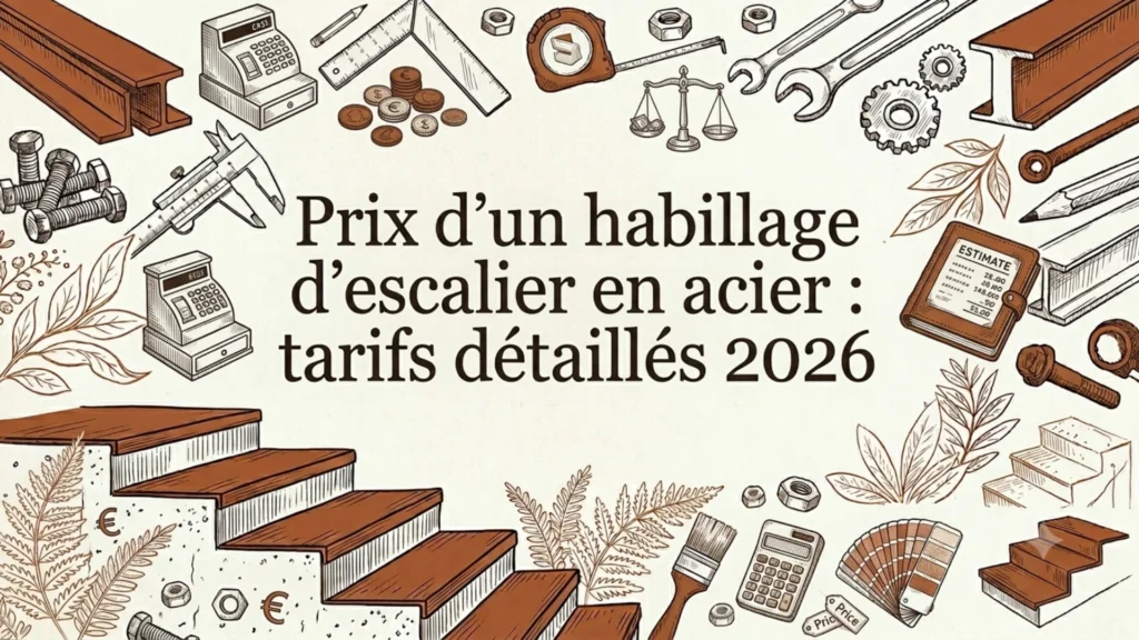 Prix d'un habillage d'escalier en acier : tarifs détaillés 2026