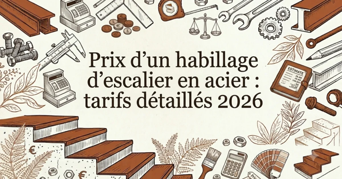 Prix d'un habillage d'escalier en acier : tarifs détaillés 2026