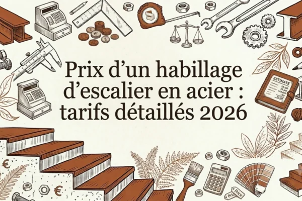 Prix d'un habillage d'escalier en acier : tarifs détaillés 2026