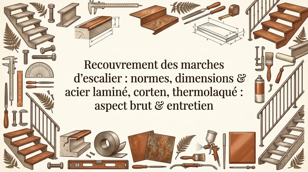 Recouvrement des marches d'escalier : normes, dimensions & pose