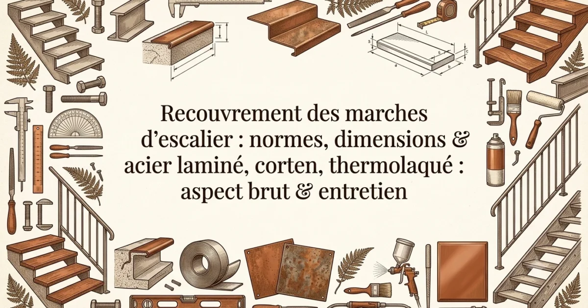 Recouvrement des marches d'escalier : normes, dimensions & pose