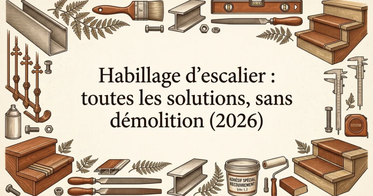 Habillage d'escalier : toutes les solutions, sans démolition (2026)
