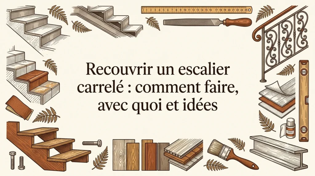 Recouvrir un escalier carrelé : comment faire, avec quoi et idées