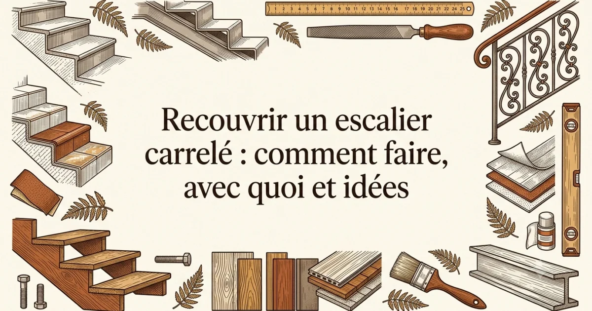 Recouvrir un escalier carrelé : comment faire, avec quoi et idées