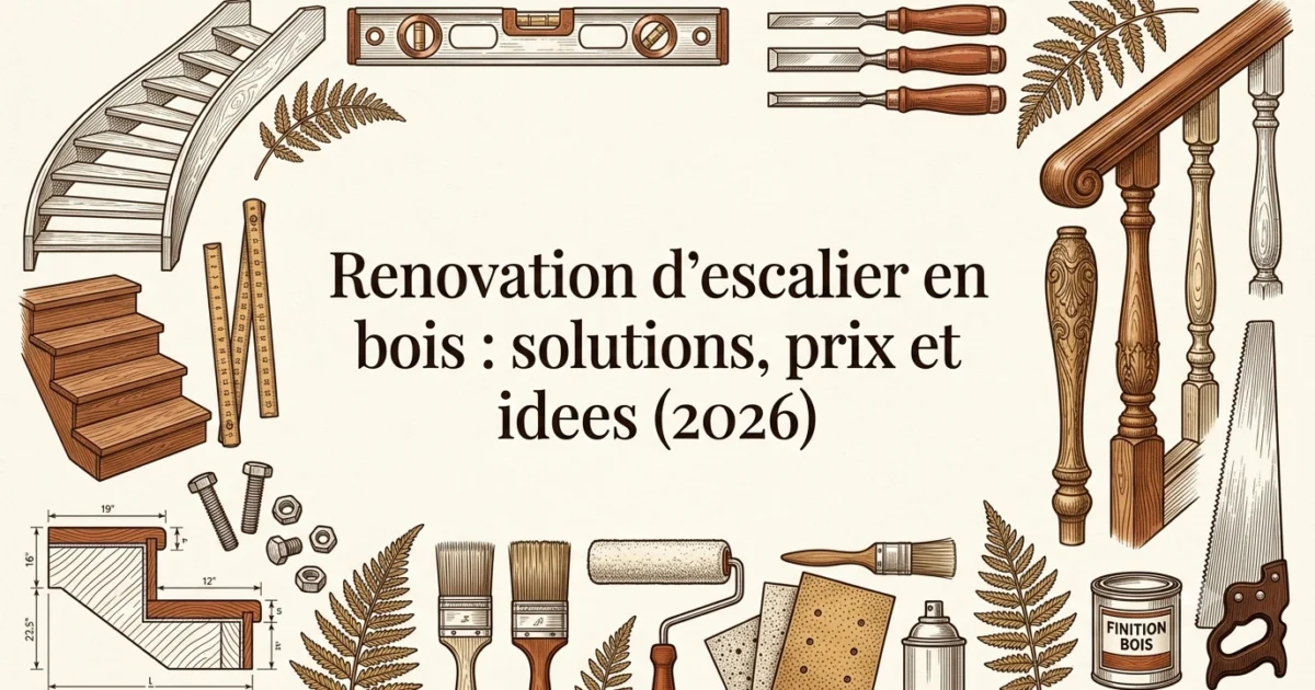 Rénovation d'escalier en bois : solutions, prix & idées