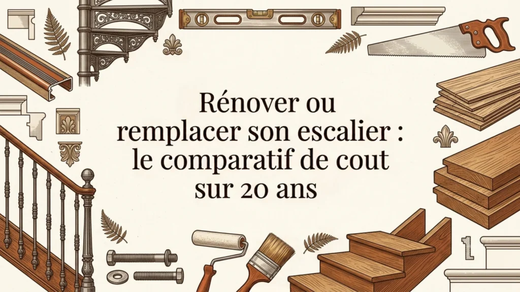 Renover ou remplacer son escalier : le comparatif de cout sur 20 ans