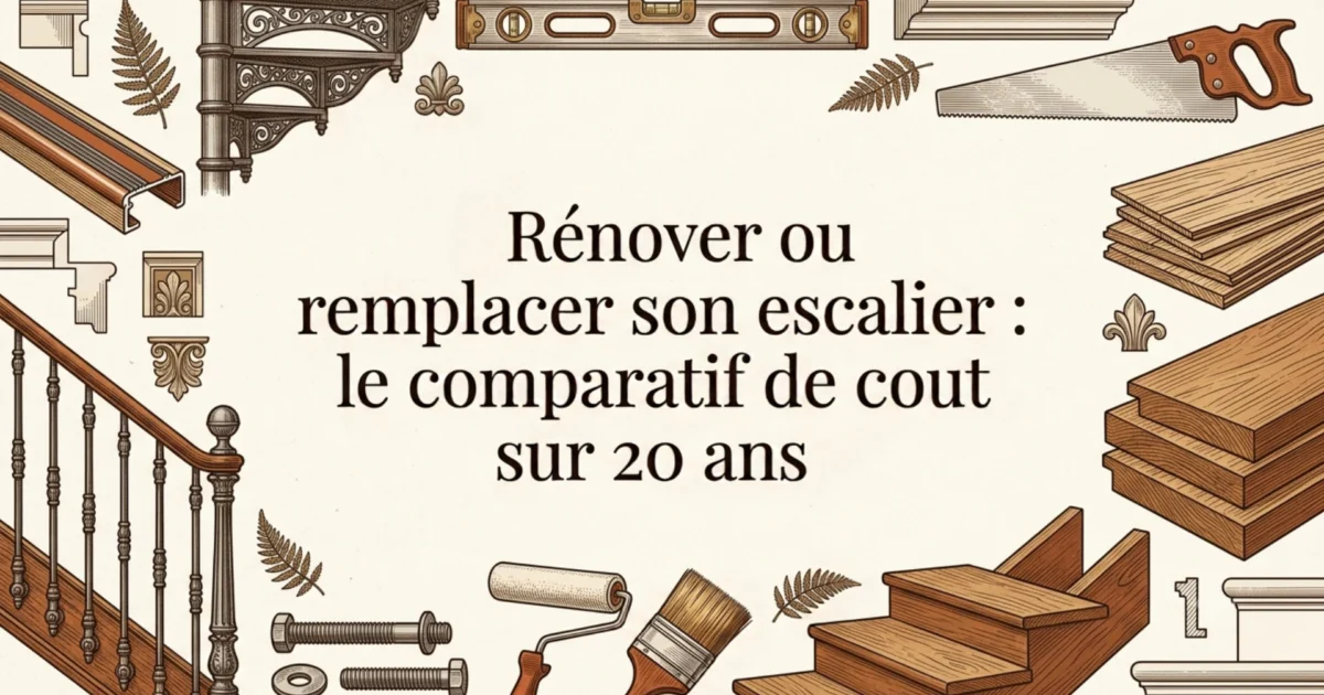 Renover ou remplacer son escalier : le comparatif de cout sur 20 ans