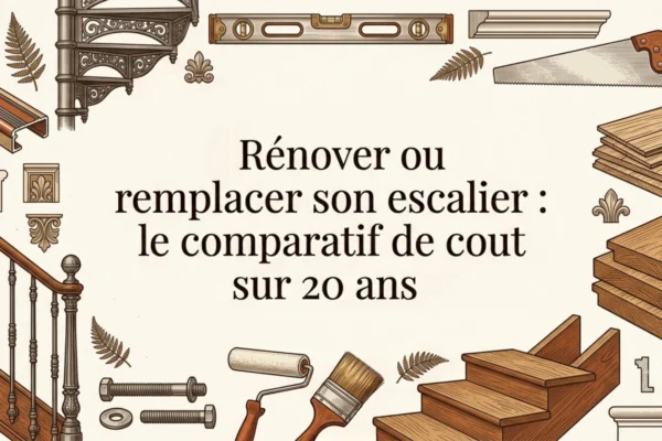 Renover ou remplacer son escalier : le comparatif de cout sur 20 ans