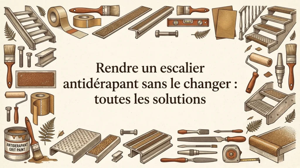 Rendre un escalier antiderapant sans le changer : toutes les solutions
