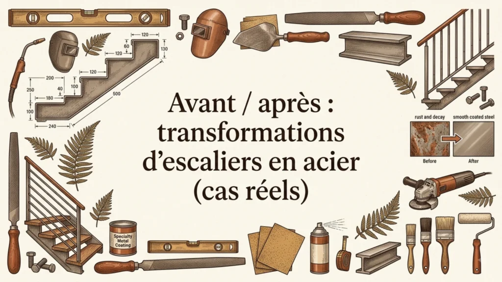 Avant / après : transformations d'escaliers en acier (cas réels)