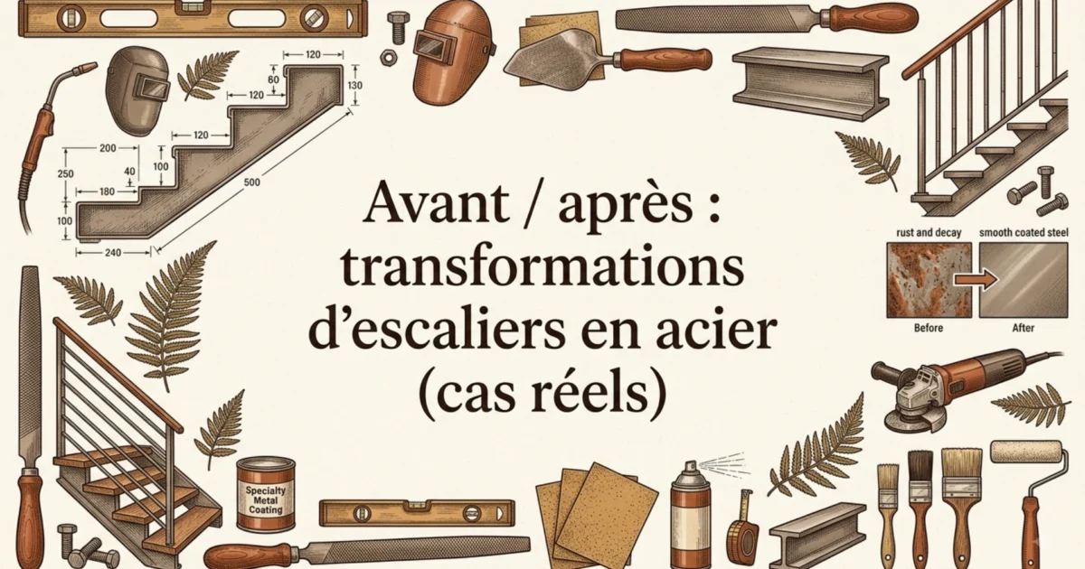 Avant / après : transformations d'escaliers en acier (cas réels)