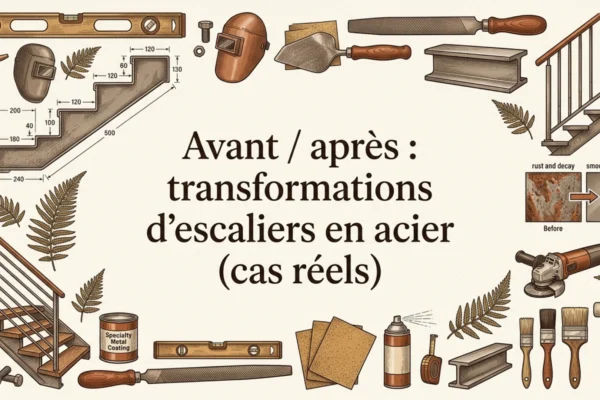 Avant / après : transformations d'escaliers en acier (cas réels)