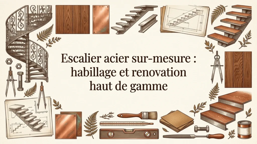 Escalier acier sur-mesure : habillage et renovation haut de gamme