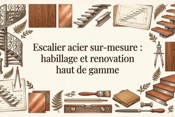 Escalier acier sur-mesure : habillage et renovation haut de gamme
