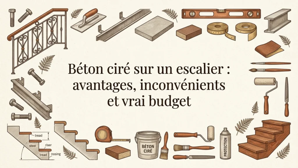 Béton ciré sur un escalier : avantages, inconvénients et vrai budget