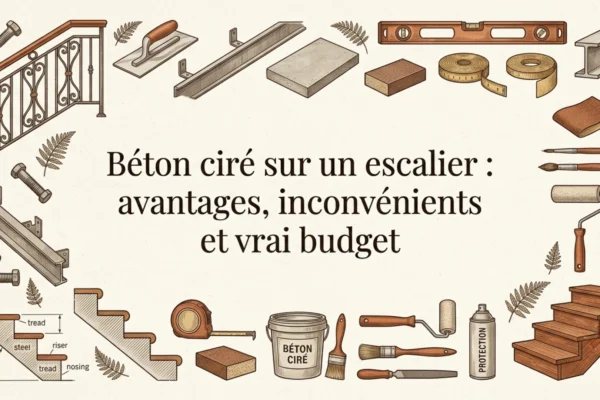 Béton ciré sur un escalier : avantages, inconvénients et vrai budget