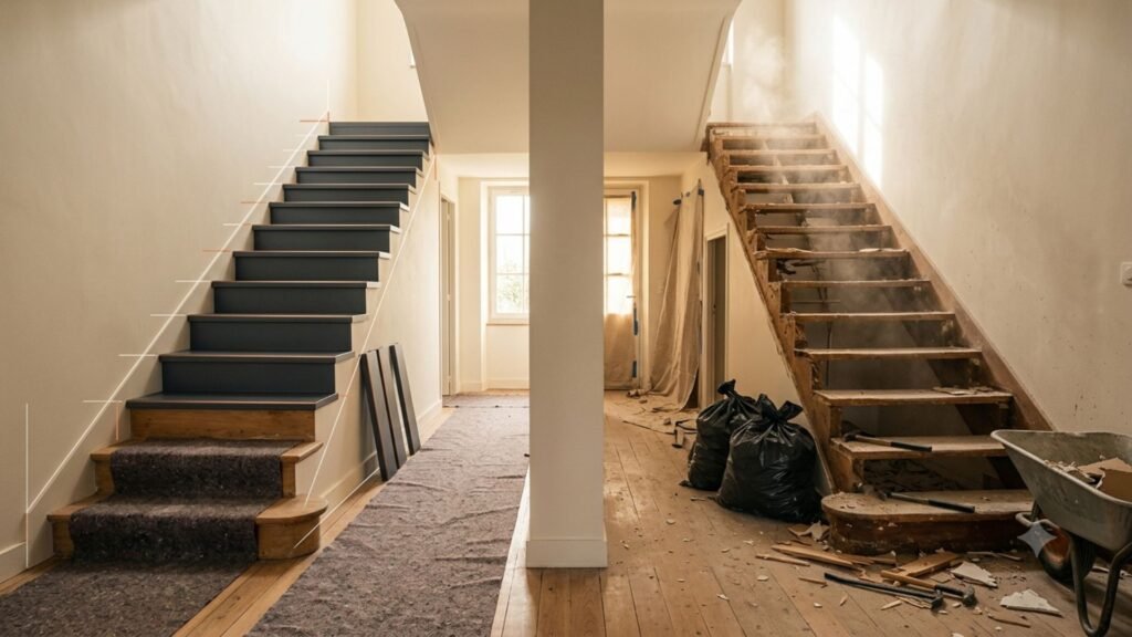 Comparatif du coût total sur 20 ans entre rénover et remplacer un escalier
