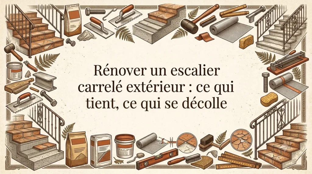 Rénover un escalier carrelé extérieur : ce qui tient, ce qui se décolle