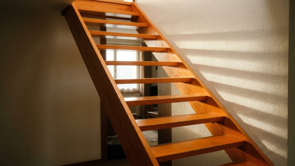 escalier ouvert sans contremarches avant fermeture
